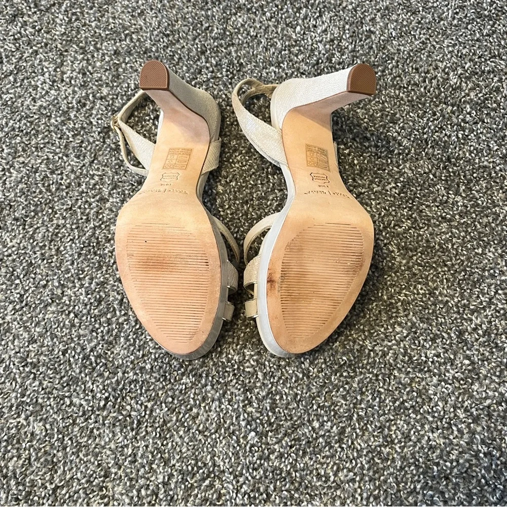 White House Black Market Beige Strappy Heels Size 10